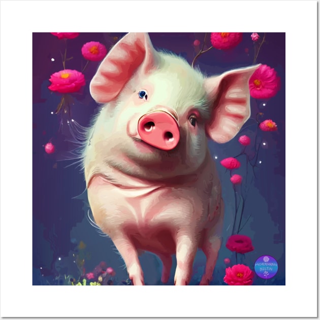 Cute Piggy Wall Art by Morrigan Austin